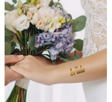 Tekli Bride Tattoo Model 2 - Altın Yaldız - 5,5 cm x 5,5 cm - Geçici Dövme