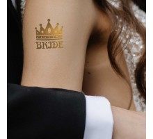 Tekli Bride Tattoo Model 7 - Altın Yaldız - 5,5 cm x 5,5 cm - Geçici Dövme