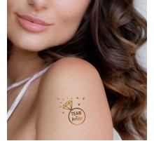 Tekli Bride Tattoo Model 8 - Altın Yaldız - 5,5 cm x 5,5 cm - Geçici Dövme