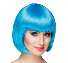 Turkuaz Renk Parti Peruğu Küt Saç