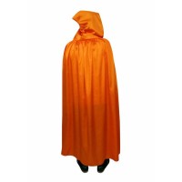 Turuncu Renk Kapişonlu Halloween Pelerin 140 cm