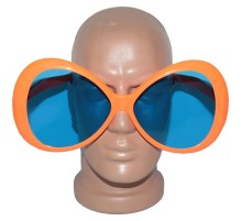 Turuncu Renk Mega Boy Oval Yuvarlak Parti Gözlüğü