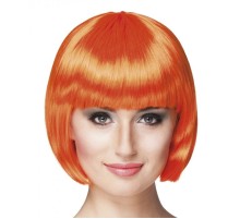 Turuncu Renk Parti Peruğu Küt Saç