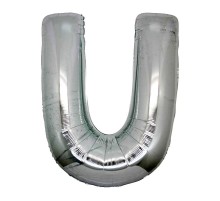 U Harf Folyo Balon Gümüş Renk  40 inç