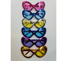 Metalize Yeşilçam 80 li 90 lı Yıllar Parti Gözlüğü 6 Renk 15x7 cm