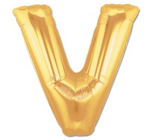 V Harf Folyo Balon Altın Renk  40 inç