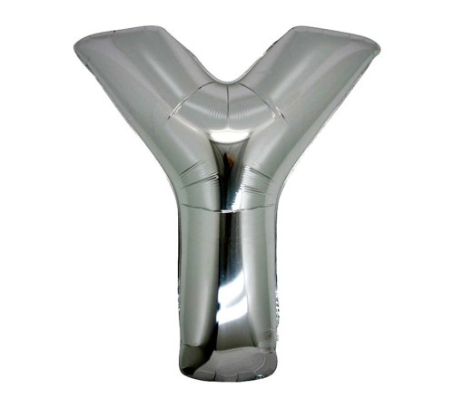 toptan-xml-dropshipping-Y Harf Folyo Balon Gümüş Renk  40 inç