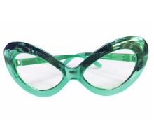 Metalize Yeşilçam 80 li 90 lı Yıllar Parti Gözlüğü Yeşil Renk 15x7 cm