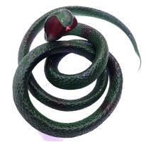 Yeşil Renk Gerçekçi Mega Boy Kobra Model Silikon Yumuşak Yılan 135 cm