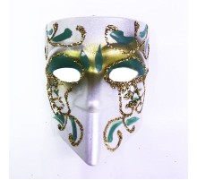 Yeşil Renk İşlemeli Seramik Malzeme Tam Yüz Venedik Magnet 4x5 cm