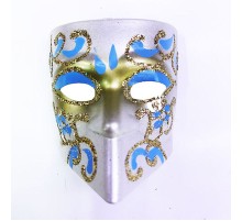 Yeşil Renk İşlemeli Seramik Malzeme Tam Yüz Venedik Magnet 4x5 cm