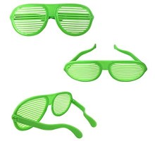 Yeşil Renk Mega Boy Jumbo Panjur Şekilli Parti Gözlüğü