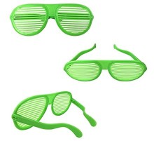 Yeşil Renk Mega Boy Jumbo Panjur Şekilli Parti Gözlüğü
