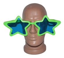 Yeşil Renk Mega Boy Megastar Yıldız Şekilli Parti Gözlüğü