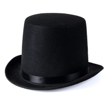 Yetişkinler İçin Siyah Renk Ringmaster Sihirbaz Şapkası Fötr Şapka 12 cm