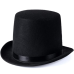 toptan-xml-dropshipping-Yetişkinler İçin Siyah Renk Ringmaster Sihirbaz Şapkası Fötr Şapka 12 cm