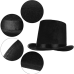 toptan-xml-dropshipping-Yetişkinler İçin Siyah Renk Ringmaster Sihirbaz Şapkası Fötr Şapka
