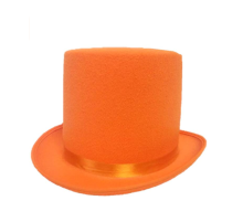 Yetişkinler İçin Turuncu Renk Ringmaster Sihirbaz Şapkası Fötr Şapka