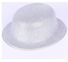 Gümüş Renk Yuvarlak Simli Plastik Parti Şapkası