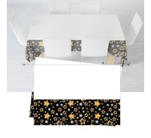 Yıldızlar Siyah Masa Örtüsü 120x180 cm