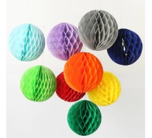 Yuvarlak Şekil Kağıt Fener Süs 20 cm 5 Adet- Renkleri sarı ve Turuncu