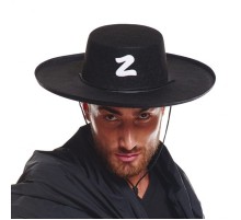 Z Logolu Yetişkin Boy Bağcıklı Zorro Şapkası
