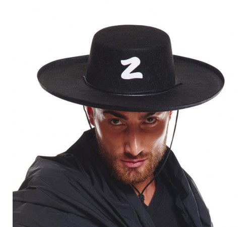 toptan-xml-dropshipping-Z Logolu Yetişkin Boy Bağcıklı Zorro Şapkası