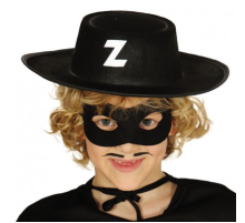 Z Logolu Zorro Şapkası ve Zorro Maskesi Çocuk Boy