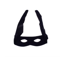 İp Bağlama Aparatlı Zorro Maskesi Hırsız Maskesi Siyah Renk