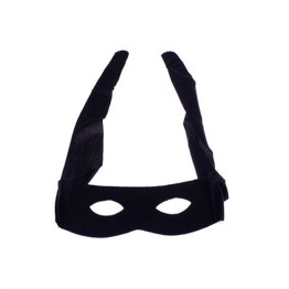 İp Bağlama Aparatlı Zorro Maskesi Hırsız Maskesi Siyah Renk