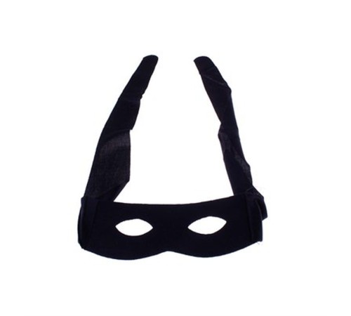 toptan-xml-dropshipping-İp Bağlama Aparatlı Zorro Maskesi Hırsız Maskesi Siyah Renk