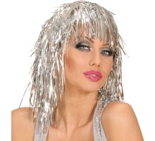 Gümüş Işıltılı Metalize Parti Peruğu