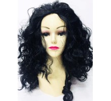 Siyah Renk Dolgulu Kvırcık Astarlı Uzun Lüks Peruk