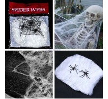 Beyaz Renk Örümcek Ağ ve Siyah Örümcekler Seti 20 gr