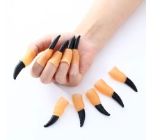 Siyah Renk Lateks Cadı Tırnağı 10 Adet 2x6 cm