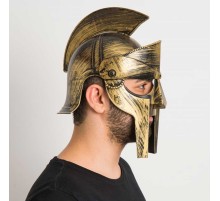 Gladyatör Savaş Kaskı Miğferi İnce Başlık Altın Renk