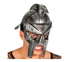 Gladyatör Savaş Kaskı Miğferi İnce Başlık Gümüş Renk