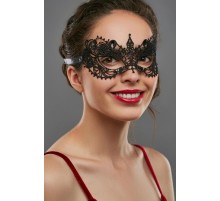 Siyah Renk Ortası Sivri Model Dantel Parti Balo Maskesi Model 3