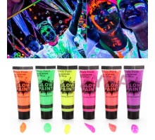 Neonlu Glow Parti Yüz Boyası 6 Renk 6 Adet