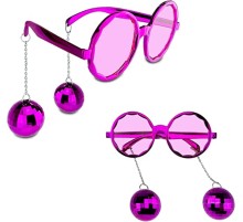 Disko Toplu Küpeli Parti Gözlüğü Pembe Renk