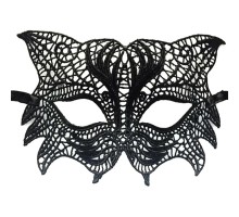Siyah Renk Kedi Model Dantel İşleme Parti Maskesi 8 No
