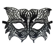 Siyah Renk Kedi Model Dantel İşleme Parti Maskesi 8 No