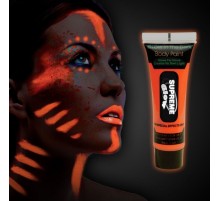 Karanlıkta Parlayan Fosforlu Neonlu Glow Parti Yüz Boyası Vücut Kremi Turuncu Renk