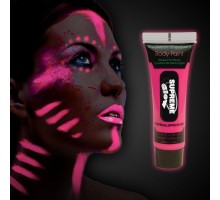 Karanlıkta Parlayan Fosforlu Neonlu Glow Parti Yüz Boyası Vücut Kremi Pembe Renk