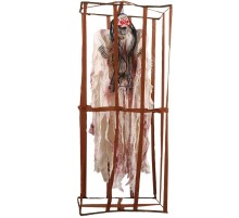 Ürpertici Scary Halloween Sesli Hareketli Sensörlü Beyaz Kuru Kafa Dekor 90 cm