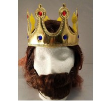 Altın Renk Kumaş Malzemeden İmal Çocuk Kral Tacı 57 cm