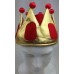 toptan-xml-dropshipping-Sarı Renk Kırmızı Ponponlu Kadife Kral Şapkası Kraliyet Şapkası Çocuk Boy