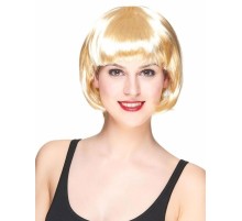 Platin Altın Dore Renk Küt Parti Peruğu Kısa Takma Peruk