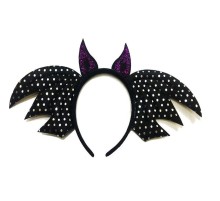 Siyah Renk Yarasa Model Boynuzlu Halloween Tacı 37x19 cm