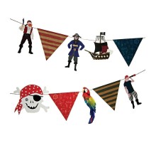 Korsan Çelenk Dekor Flama Süs 10 Farklı Şekil 1.8 Metre